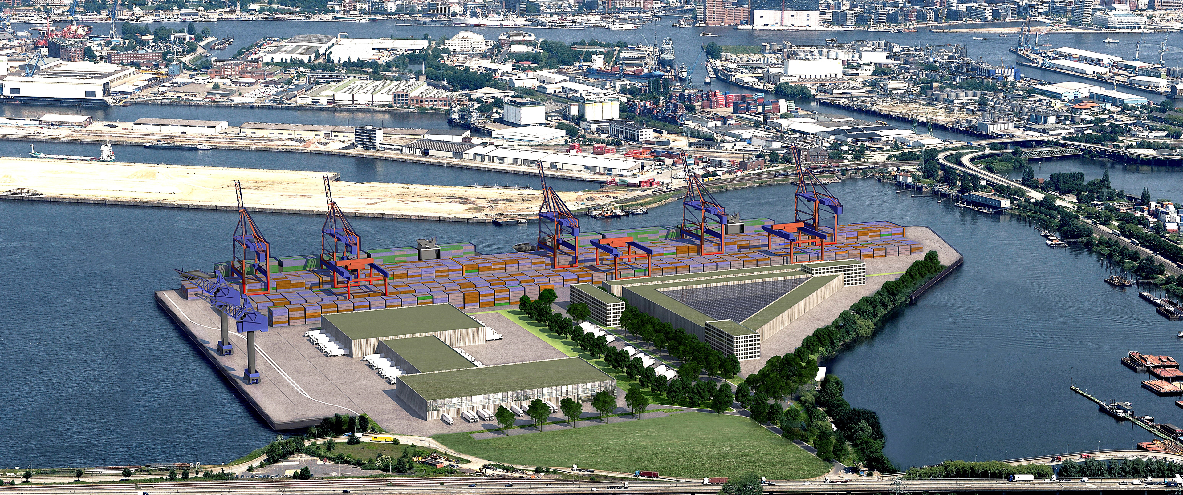 steinwerder-sued-neuplanung Hafenterminal in Hamburg-Steinwerder Süd