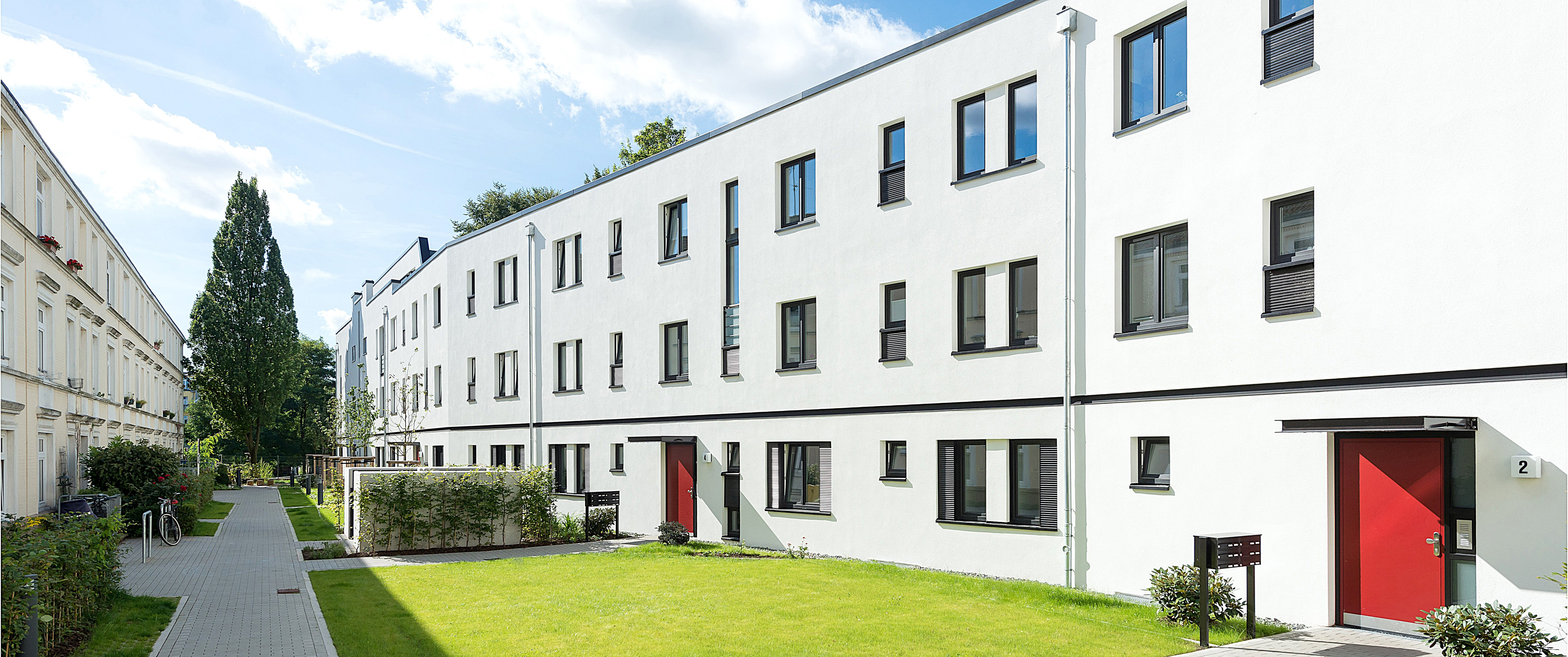 wohngebaeude-gaertnerstrasse Neuintapretation Terassenbebauung Hamburg-Hoheluft