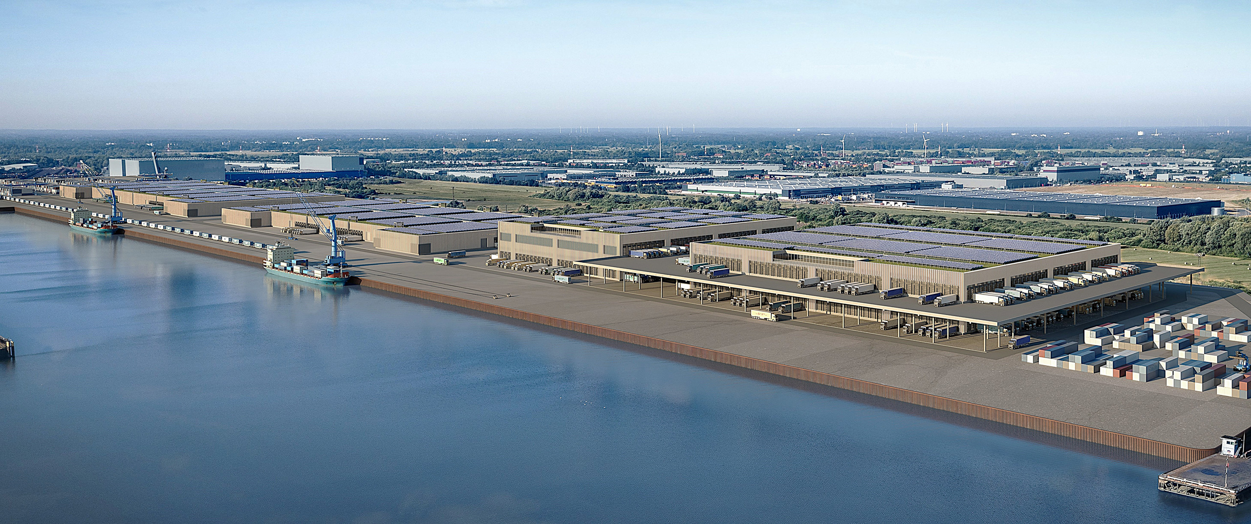 Logistikterminal inkl. Hallen, KV-Terminal, Parkhäusern und Verkehrsanbindung in Bremen